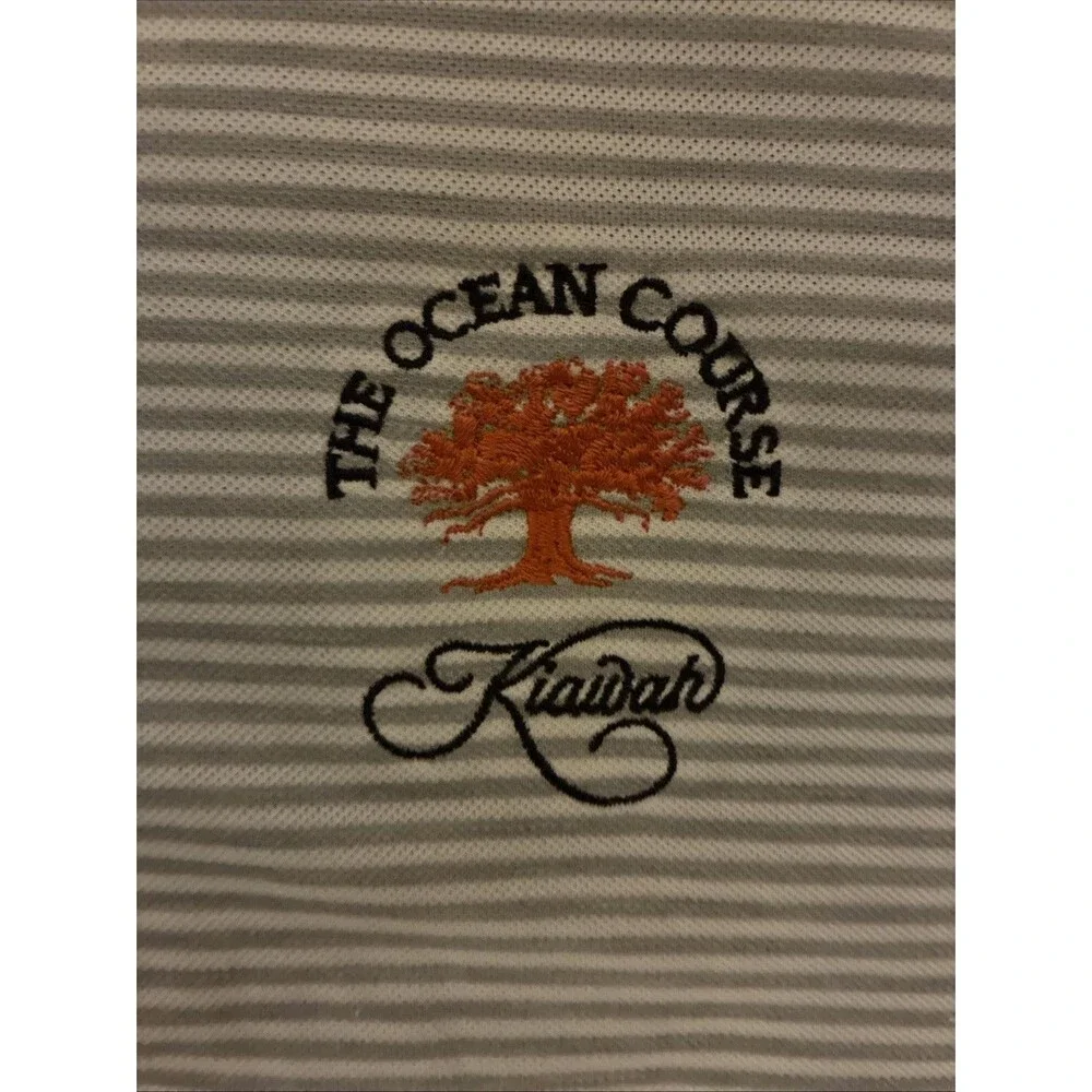 Ralph Lauren Pro Fit Men’s XXL Blue White Striped Polo Kiawah Ocean Course Golf